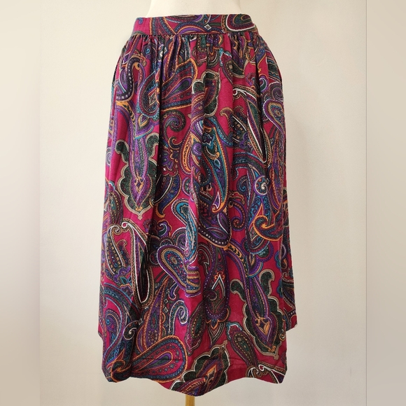 Sue Brett Dresses & Skirts - Vintage Sue Brett Collection Colorful Paisley Teachers Skirt